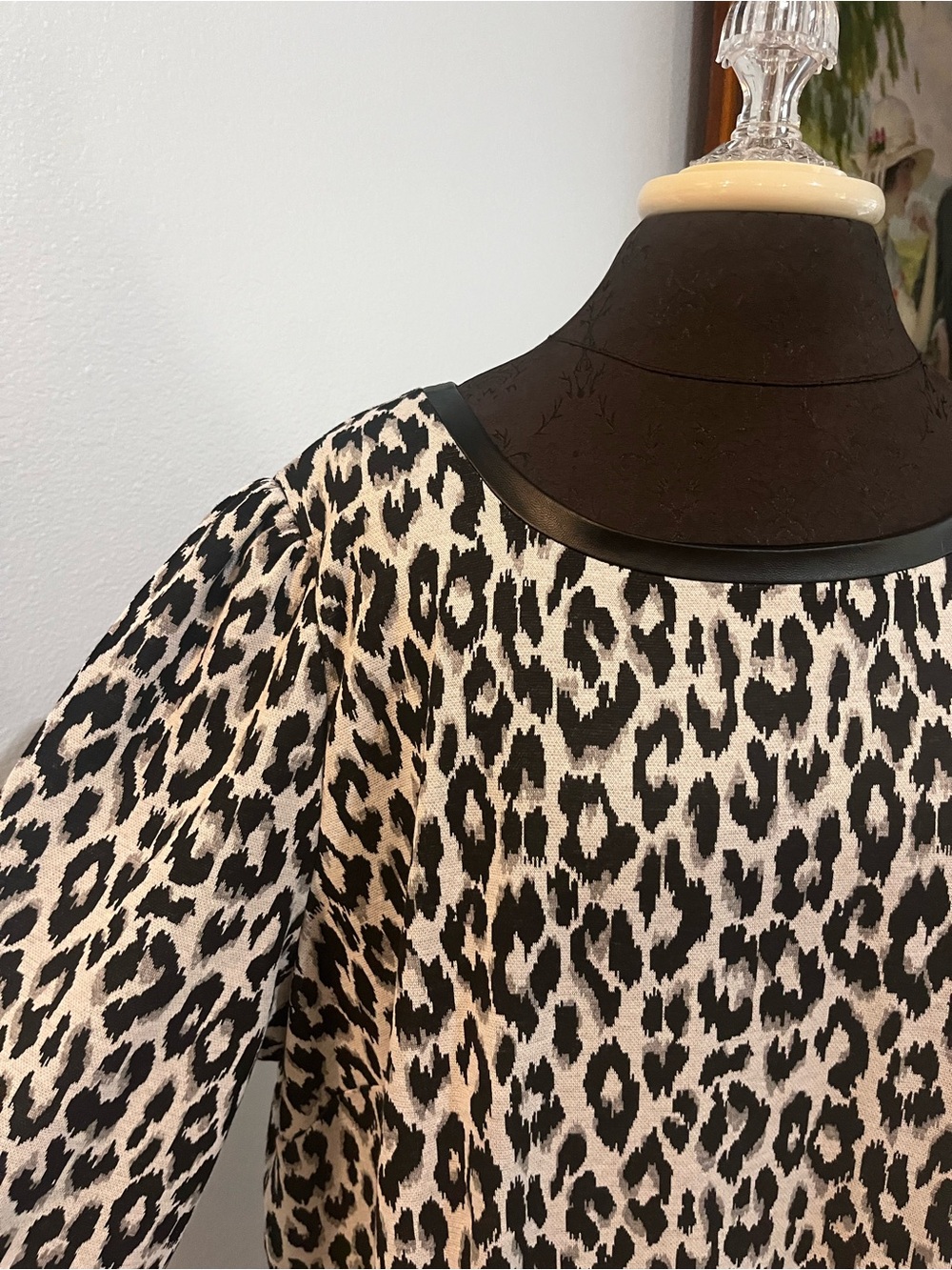 Talbots "Refined Ponte Dress" Black and White Leopard Print 20W - Picture 4 of 9